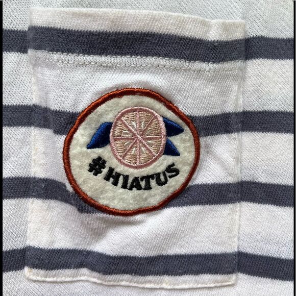 Madewell off white with gray stripes Hiatus sleeveless top,slightly distressed,M - Picture 11 of 12